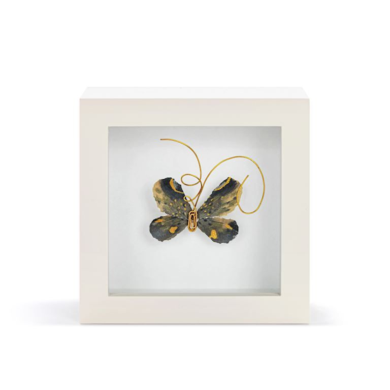 Butterfly Shadow Box 4", Color: Black &amp; Gold