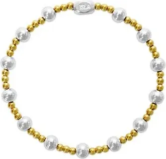 Plain Ball 3+6mm Two Tone bracelet