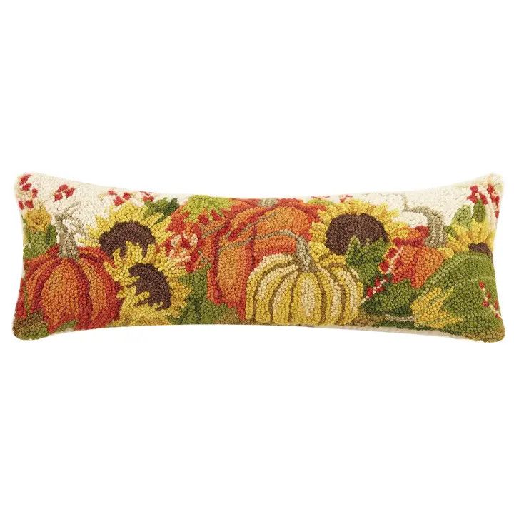 Pumpkins Cream Hook Pillow 8 x 24