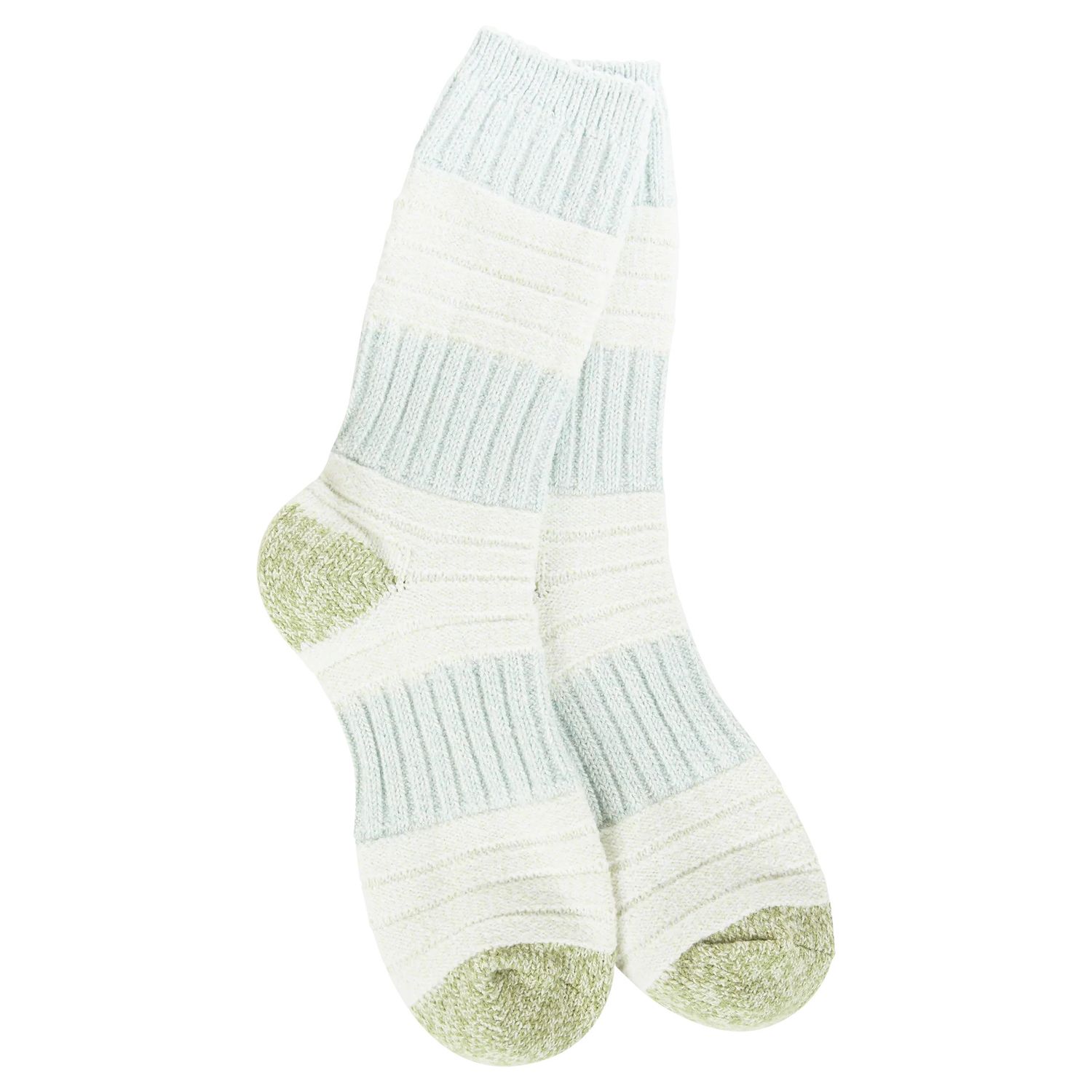 Weekend Patch Crew Socks, Color: Green/Blue