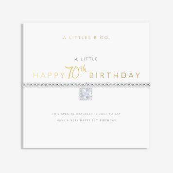 A Little Happy 70th Birthday Bracelet Silver