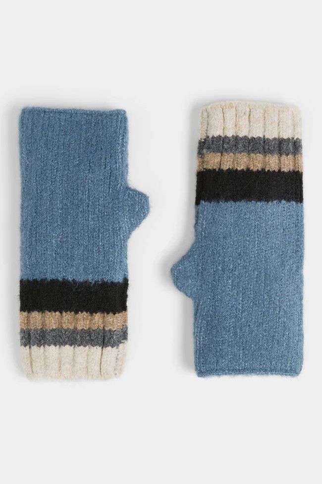 Englewood Knit Fingerless Gloves Blues