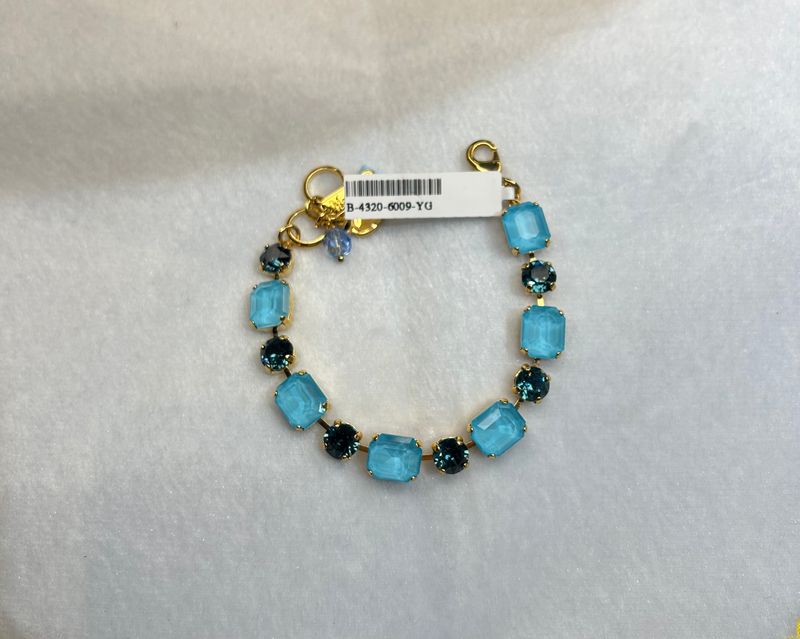 Mariana “Crystal Blue” Emerald Cut Fancy Bracelet YG