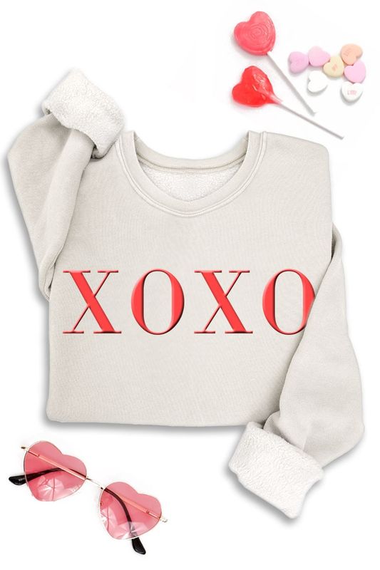 XOXO Puff Sweatshirt White