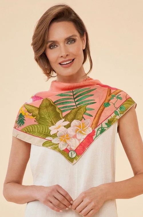 Tropical Flora &amp; Fauna Printed Scarf
