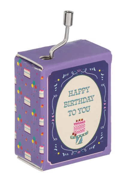 Mini Wind Up Music Box Happy B-Day or Twinkle Twinke