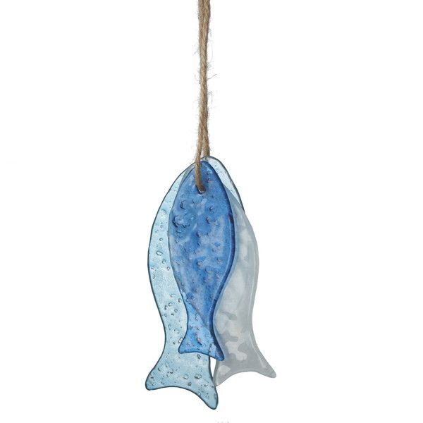Three Glass Fish on Jute String