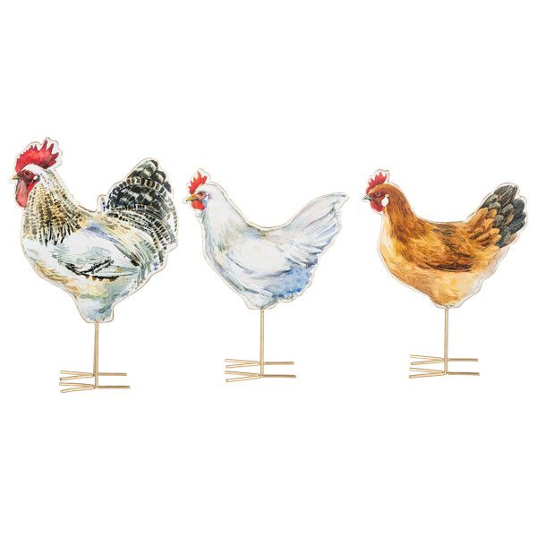 Chicken Metal Figures Assorted
