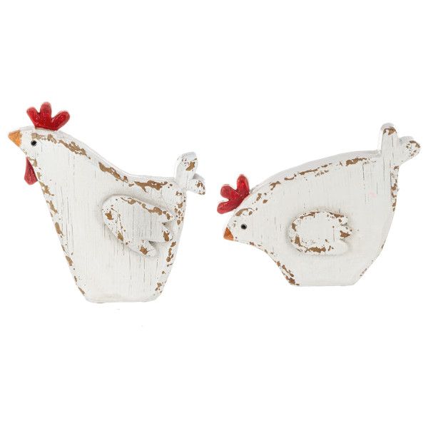 Carved Chicken Figures Resin