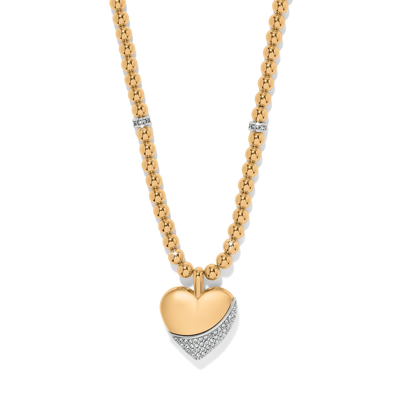 Meridian Petitie Wave Heart Gold Necklace