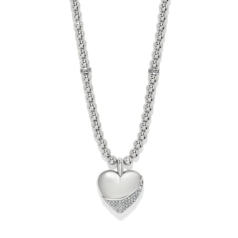 Meridian Petite Wave Heart Silver Necklace
