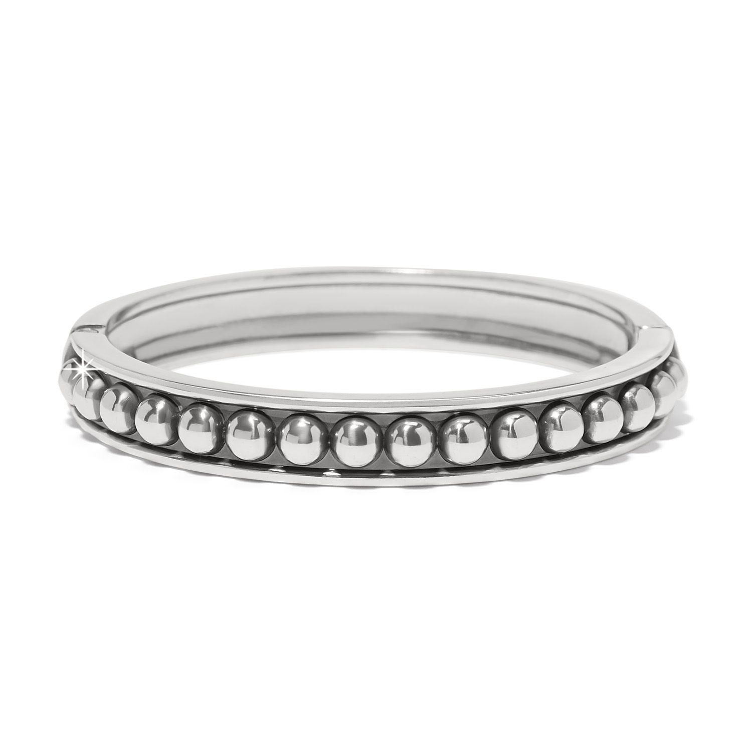 Pretty Tough Stud Hinged Bangle in Silver