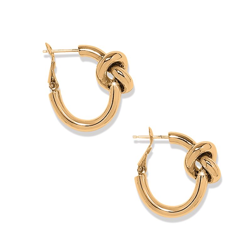 Interlok Single Knot Gold Hoop Earrings