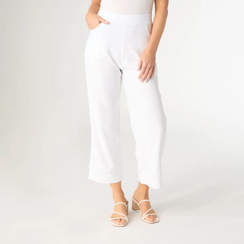 Georgie Wide Leg Cropped White