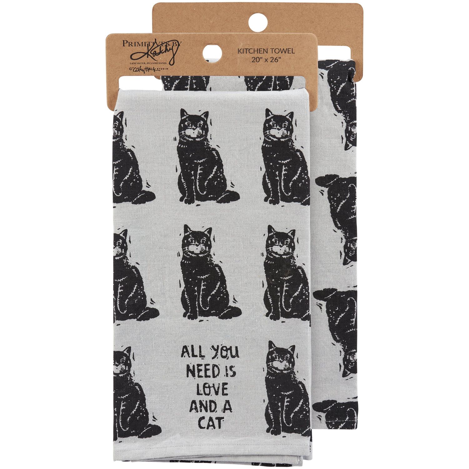 Love And a Cat Kitchen Towel