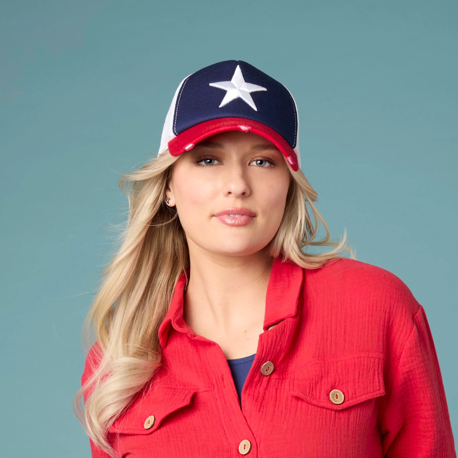 Lone Star Mesh Hat - Red/White/Blue