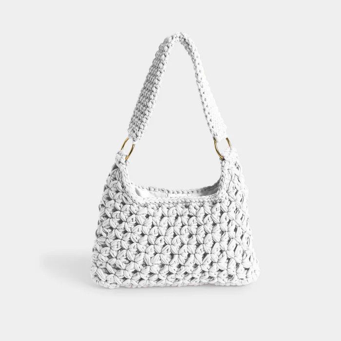 Brynley Crochet Mini Tote - White