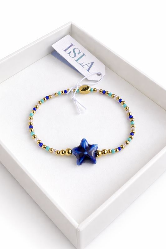 Stretch Sapphire Starfish Bracelet