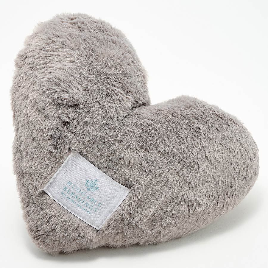Huggable Weighted Prayer Heart Pillow - Grey