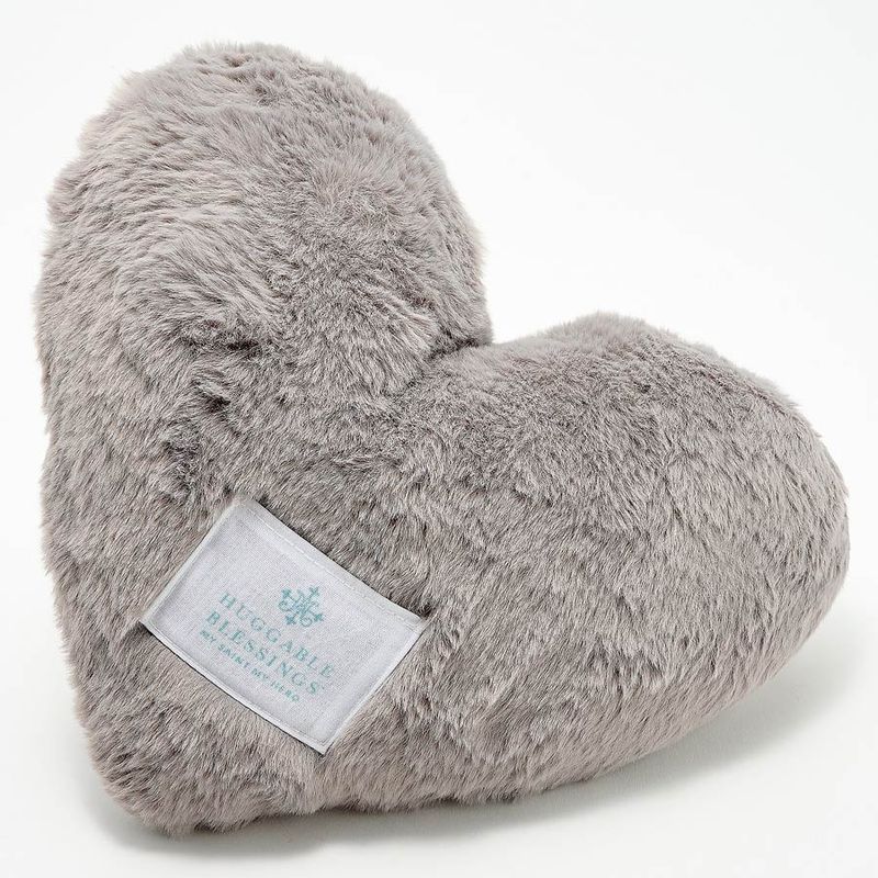 Huggable Weighted Prayer Heart Pillow - Grey