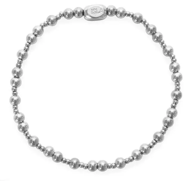 Double Bubble Stretch Bracelet Silver