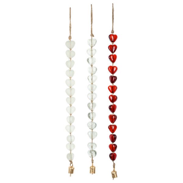 Glass Heart Windchime Assorted