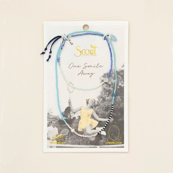 Mixed Media Wrap Bracelet/Necklace - Hope/Aquamarine/Silver