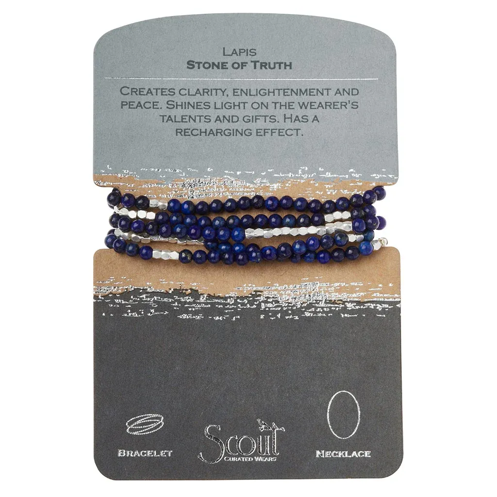 Lapis and Silver Wrap Bracelet/Necklace