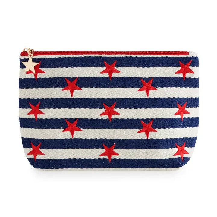 Morgan Stars Large Zipper Pouch Navy