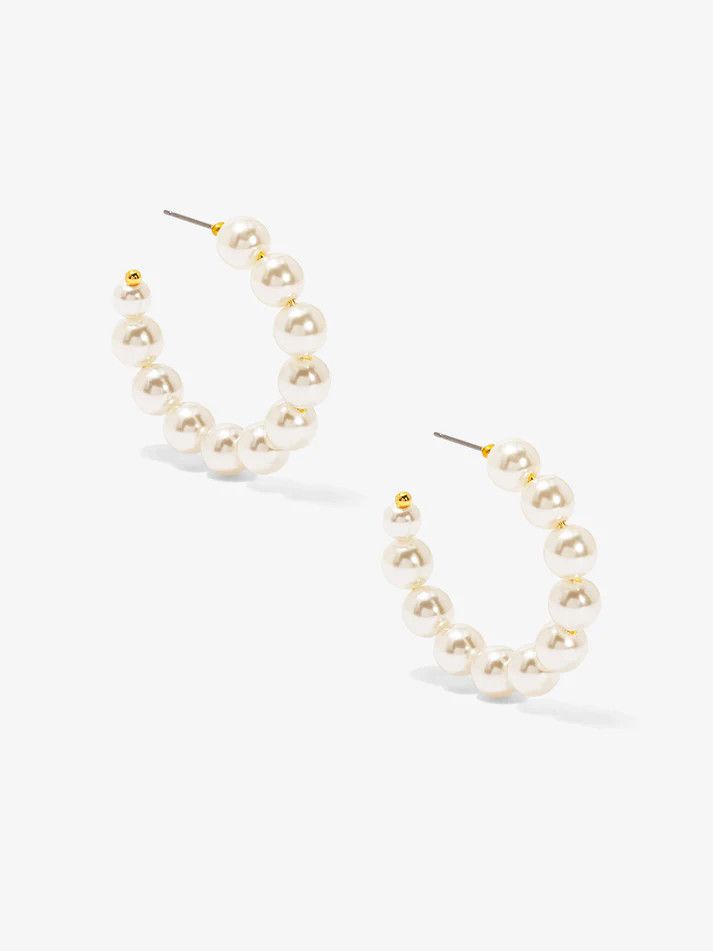 Classic Pearl Hoop Earring