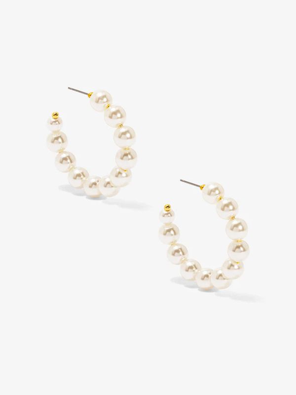 Classic Pearl Hoop Earring
