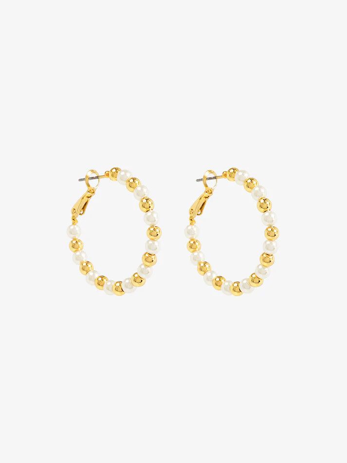 Mixed Bead Small Hoop Earring