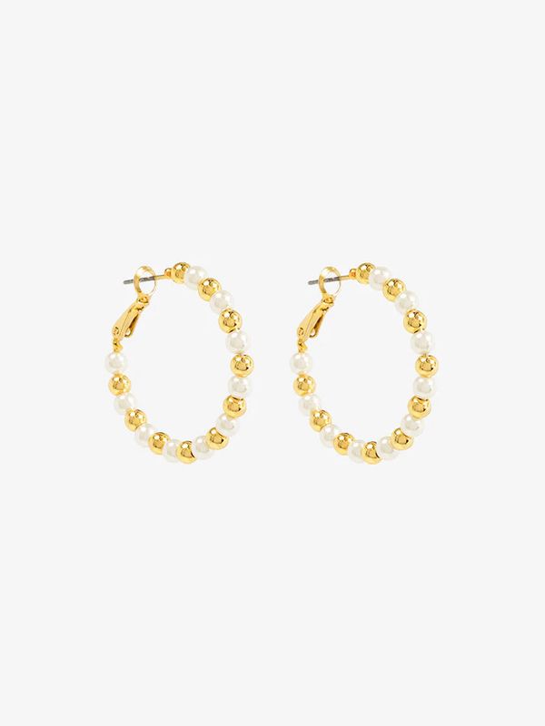 Mixed Bead Small Hoop Earring