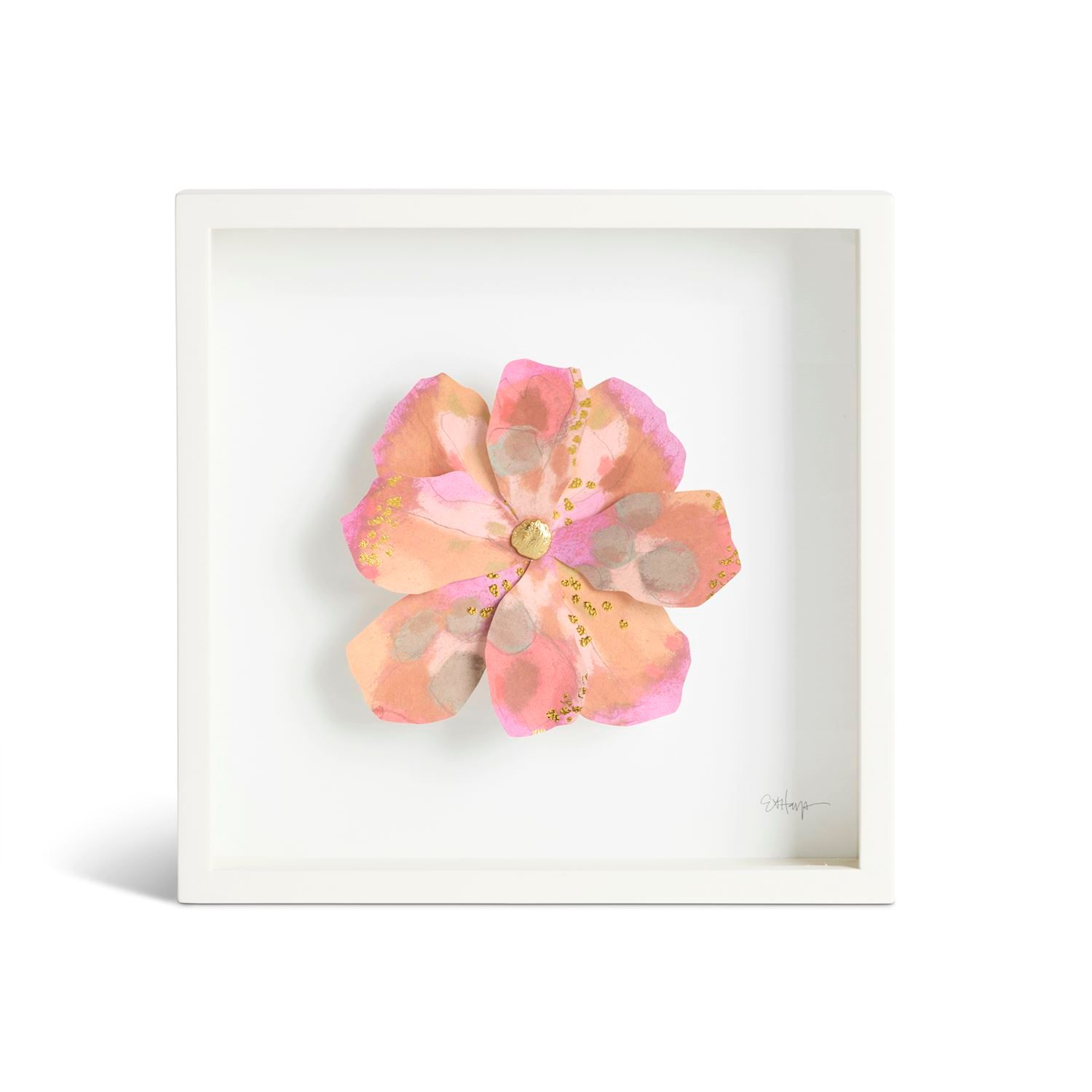 Pink &amp; Orange Flower Wall Art