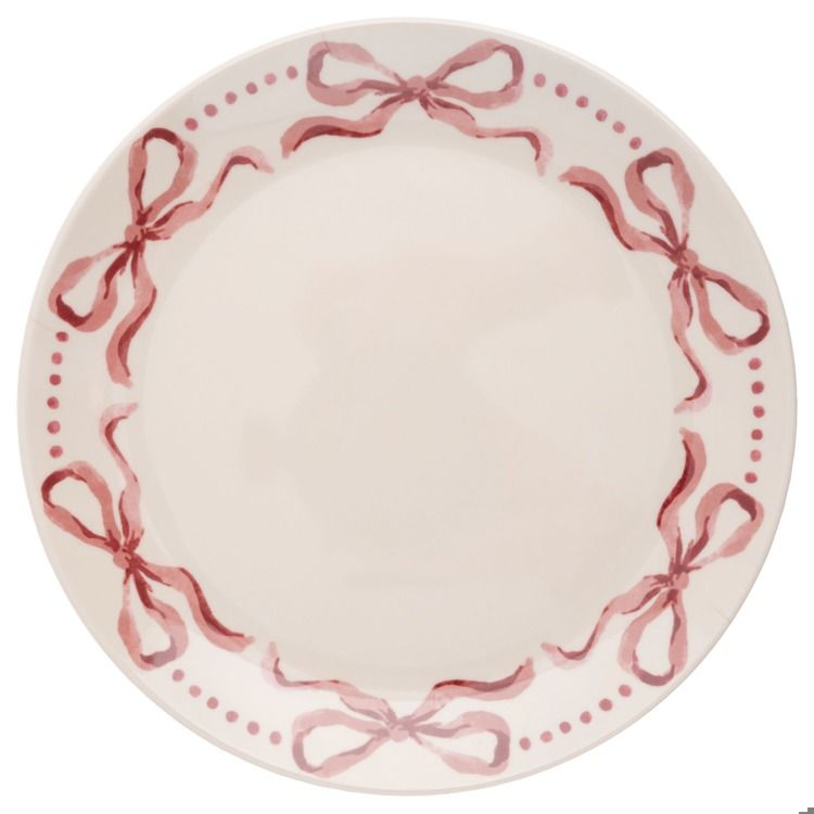 Melamine Salad Plates Pink Bows (4)