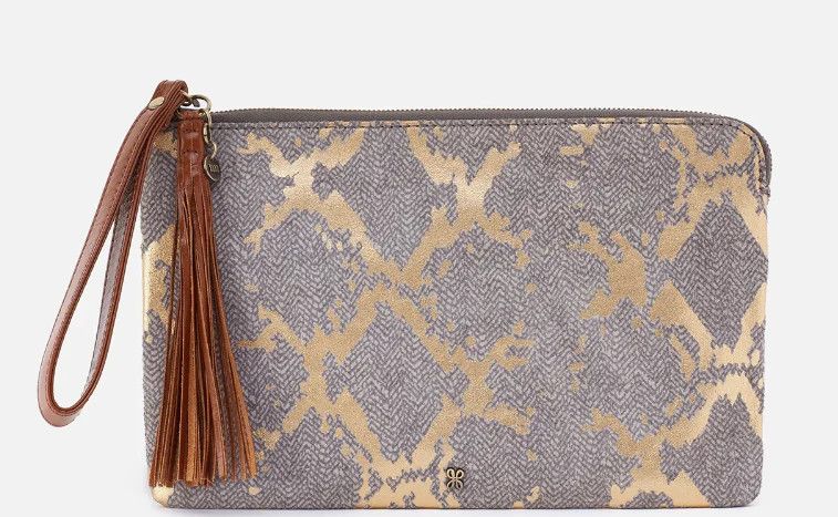 Wayfare Clutch Bag Gold Herringbone