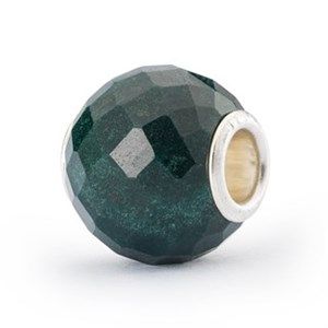 Round Green Chalcedony Faceted  Bead