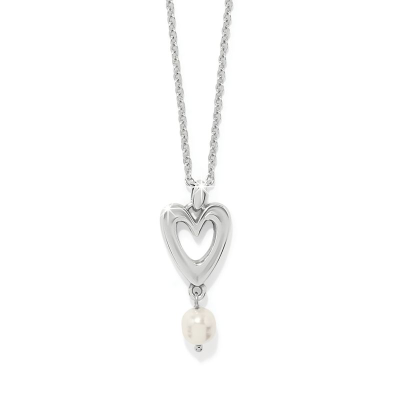 Cascade Open Heart Pearl Petite Necklace