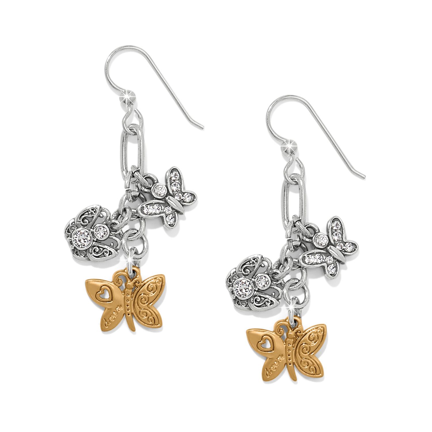 Forever Butterfly Charm French Wire Earrings