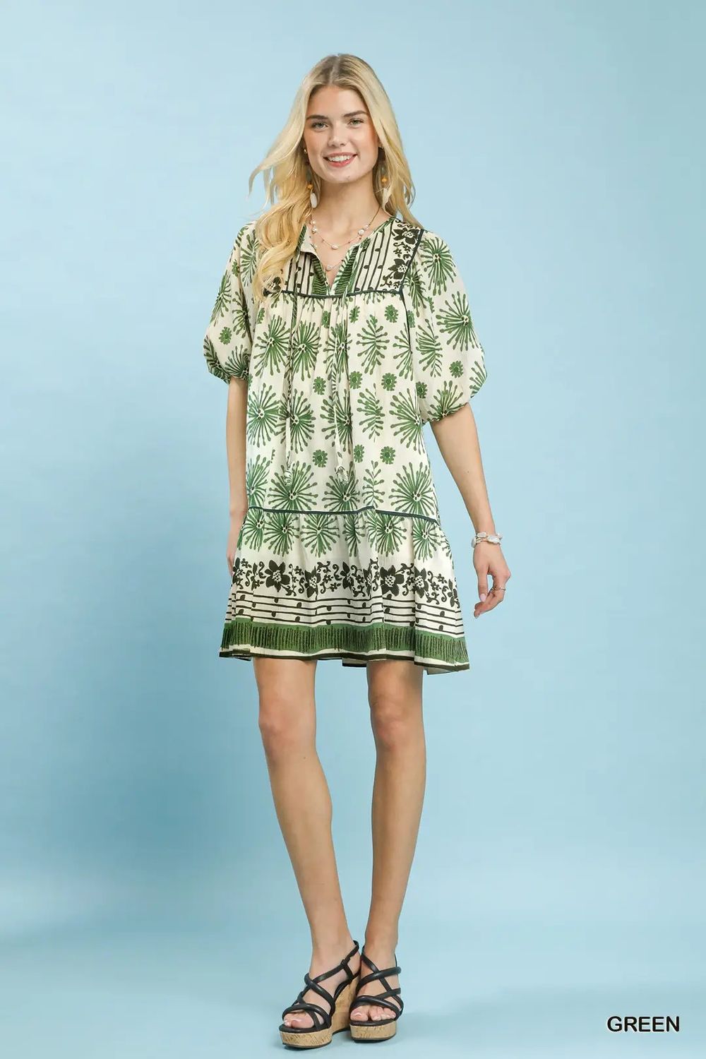 Border Print Tunic Dress