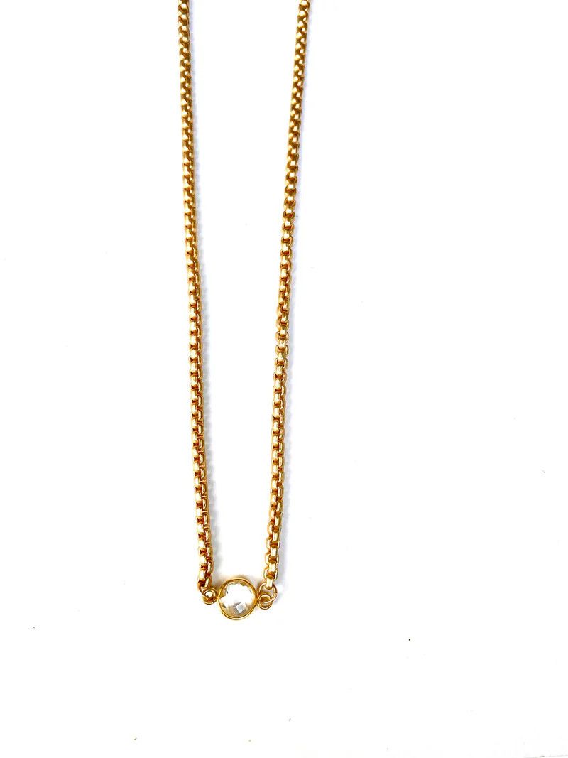 Aggie Gold Crystal Necklace