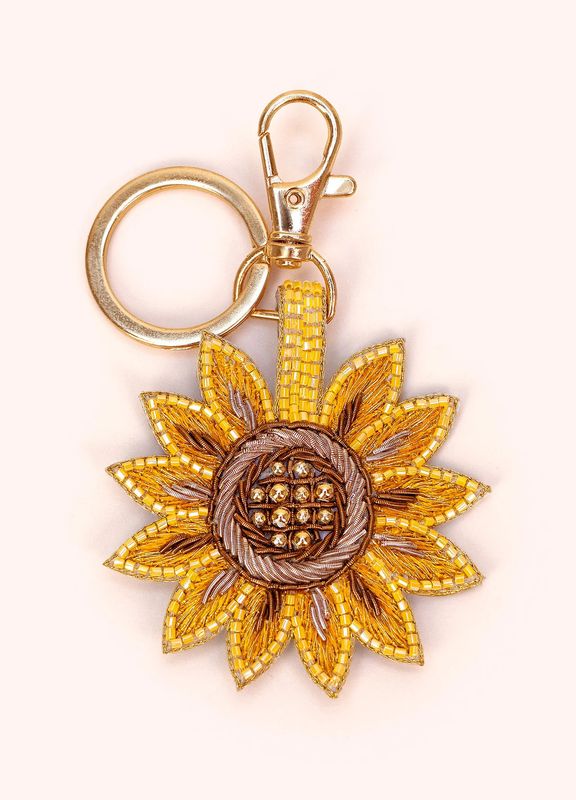 Beaded Keyring - Sunflower