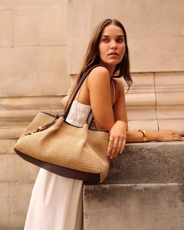 Nova Raffia Small Shoulder Tote