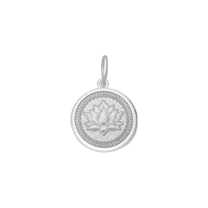 Lotus Pendant Silver 19mm, Color: Alpine White