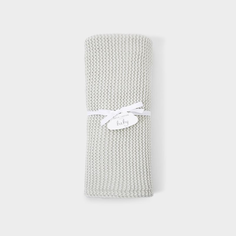 Baby Blanket Gray Cotton Knitted 27 9/16" x 19 11/16"