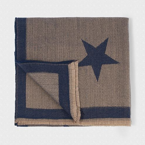 Double-Sided Blanket Scarf Star Print