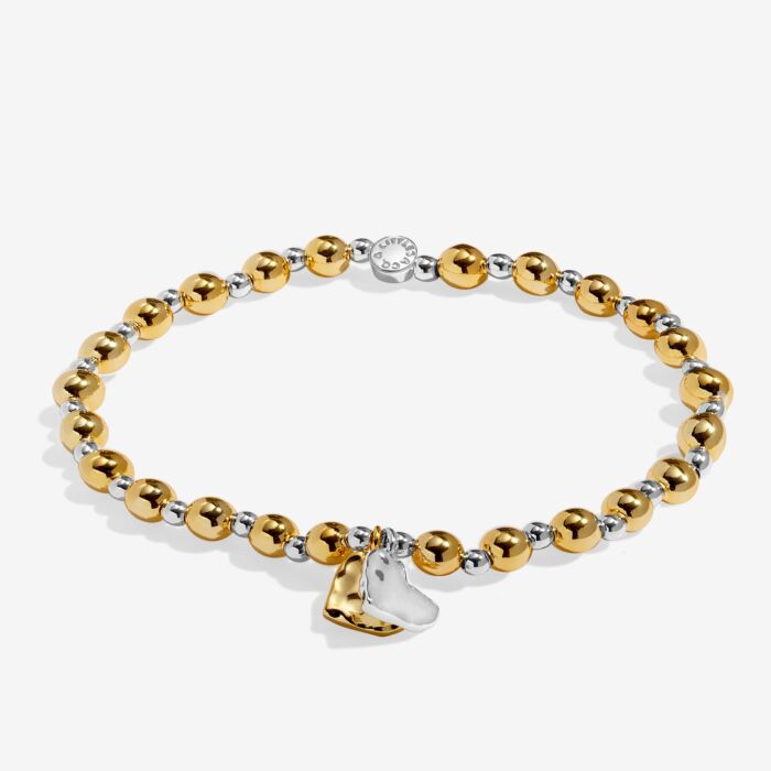 Reva Textured Offset Hearts Silver &amp; Gold