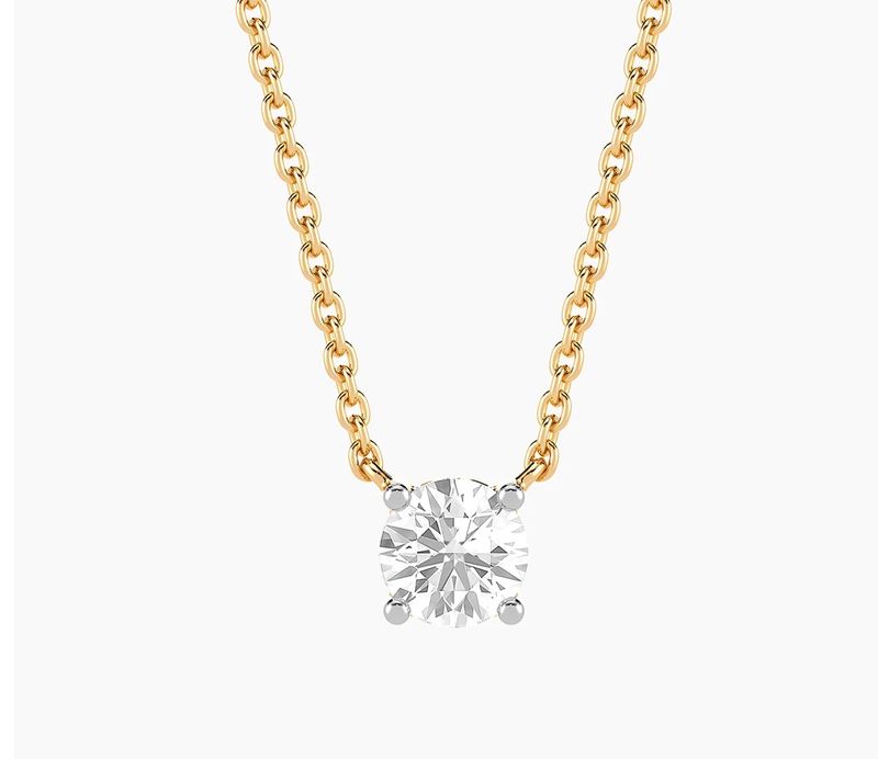 Lab-Grown 0.50 Ct Round Diamond Necklace