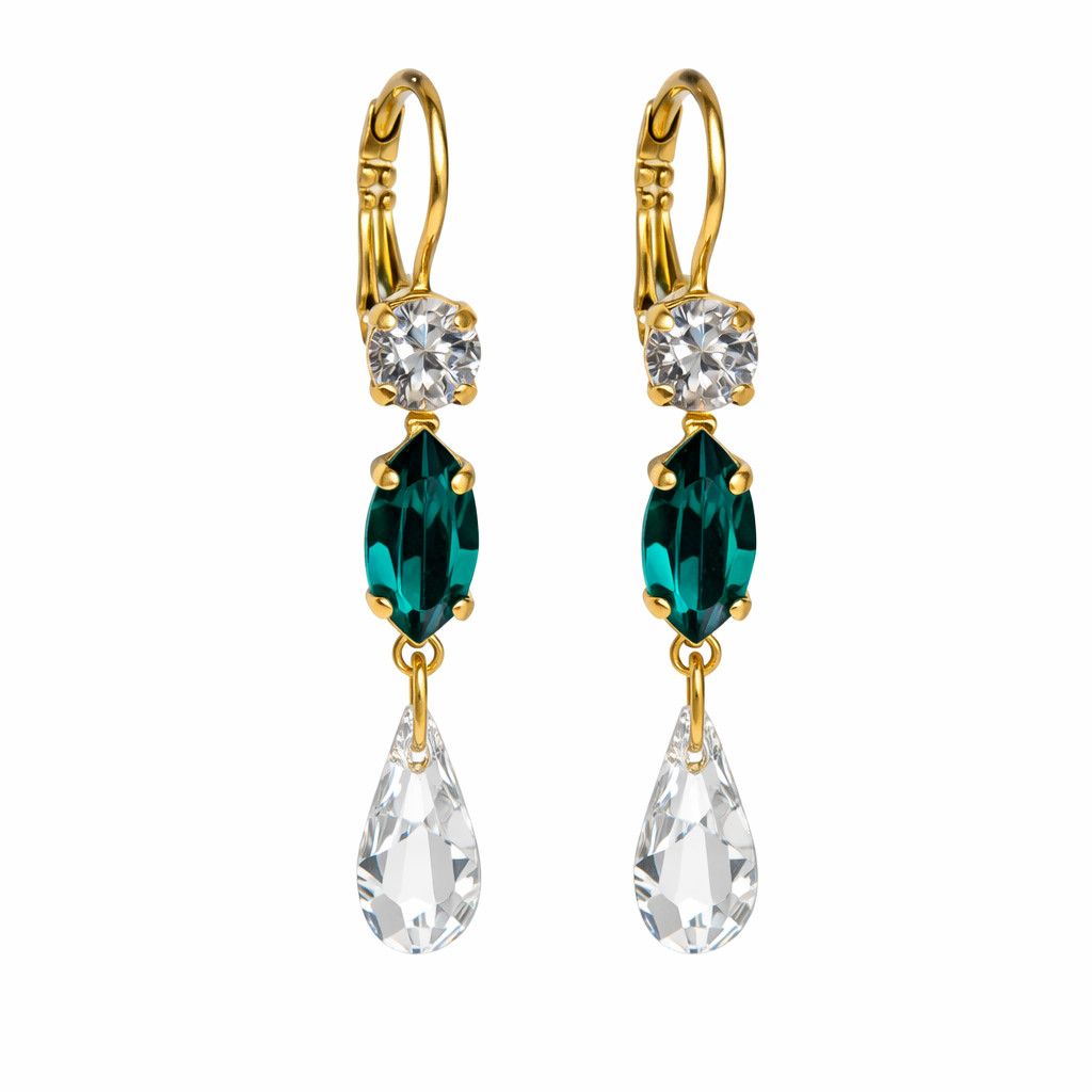 Mariana Emerald Eve Marquis Drop Earring YG