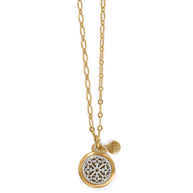 Ferrara Two Tone Luce Small Pendant Necklace - Silver-Gold